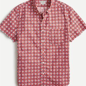 J. Crew Red and White Casual Button Down Shirt